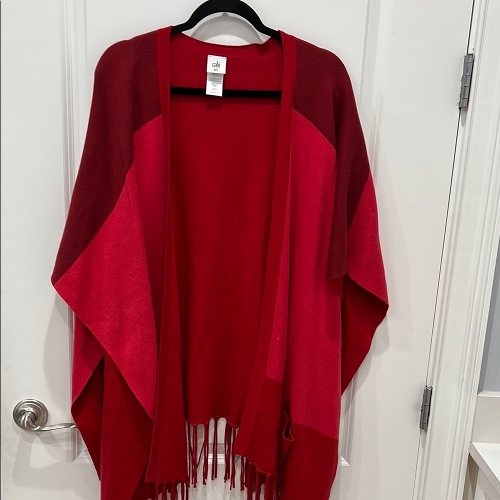 Chic Red Fringe Cardigan